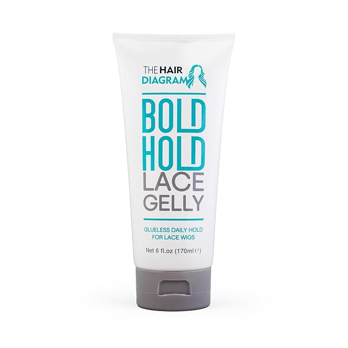 The Hair Diagram - Bold Hold Lace Gelly - Glueless - Temporary Daily Hold for Lace Front Wigs and Hair Systems - Styling Agent for Baby Hairs - Non Toxic - Alcohol Free - Water Based Formula - 6oz
