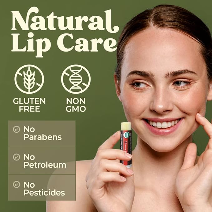 Earth's Daughter USDA Organic Lip Balm 12-Pack (2x 6-Packs) - Fruit Flavors, Beeswax, Coconut Oil, Vitamin E - Best Lip Repair Chapstick for Dry Cracked Lips - Moisturizing Lip Care