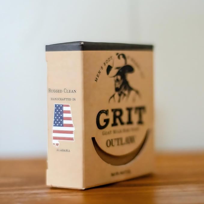 GRIT Goat Milk Soap Bar Outlaw | Dye-Free Soap Bar | Enriched with Nourishing Goat Milk | 4 oz