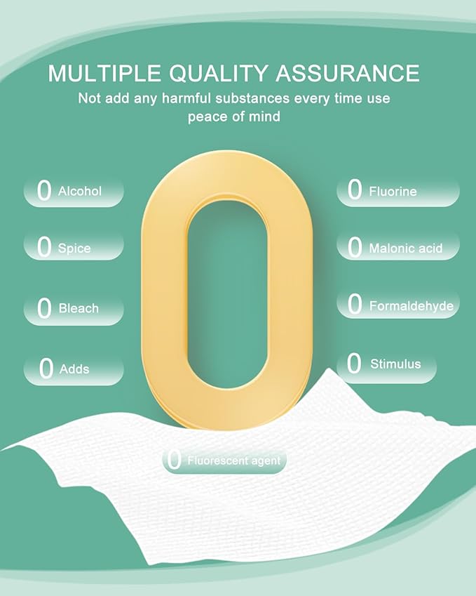 Disposable Face Towels- 50 Count Extra Thick Soft Clean Facial Towels, 10"×12",Super Absorbent,Biodegradable Dry Wipes,Cruelty-Free Facial Washcloth for Sensitive Skin,Travel,Makeup Remover