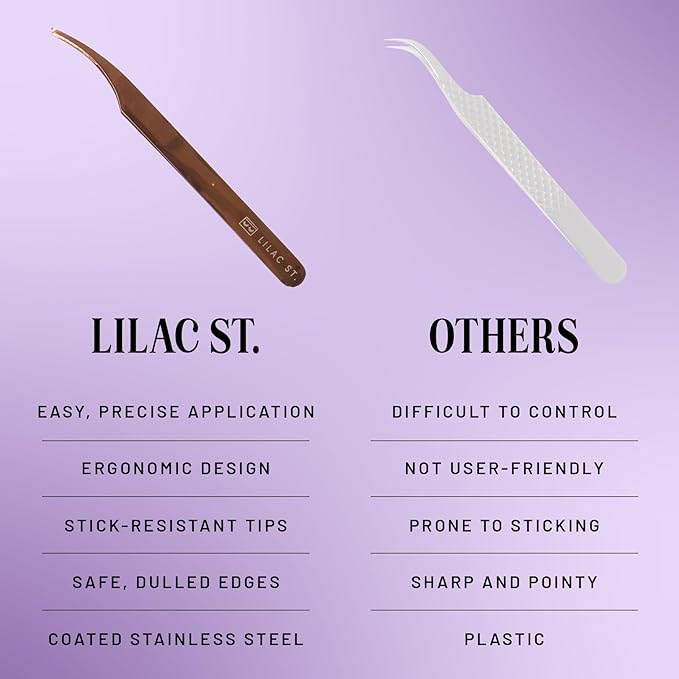 Lilac St. Lash Applicator for Faux Eyelash Clusters - Custom made for Precision Lash Placement - Use for Lash Extension Wisps and False Lashes