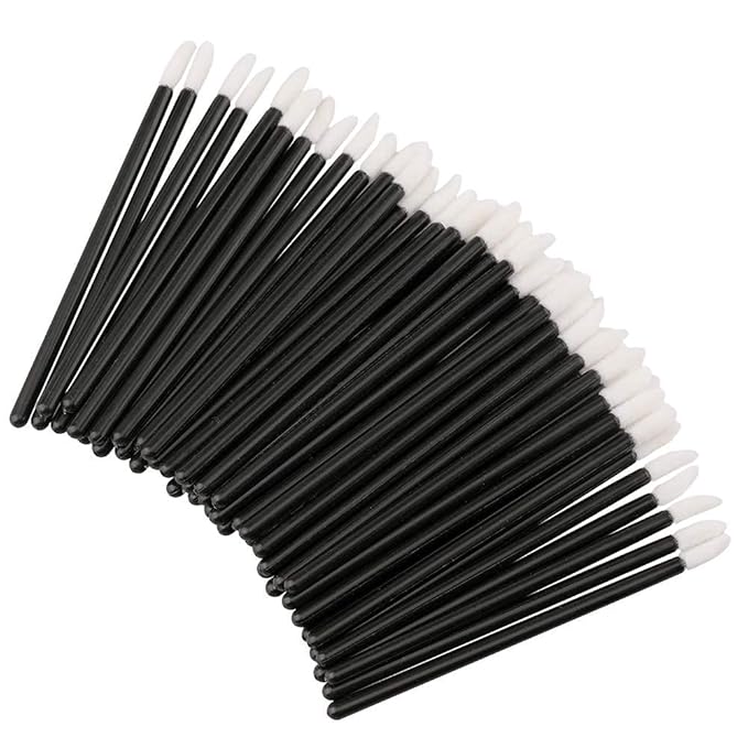 G2PLUS 200PCS Lip Gloss Applicators, Disposable Lip Brushes, Lipstick Gloss Wands Applicator Perfect Makeup Tool Kits (Black)