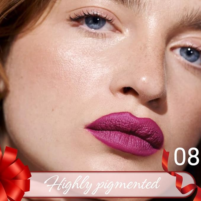Rose Red Crayon Matte Lipstick Lip Liner Pencil, Moisture Smooth Lipstick Penil, With Pencil Sharpener Sharpenable Lip Pen Ultimate Lip Crayon for Women Easy to Apply Waterproof 08#