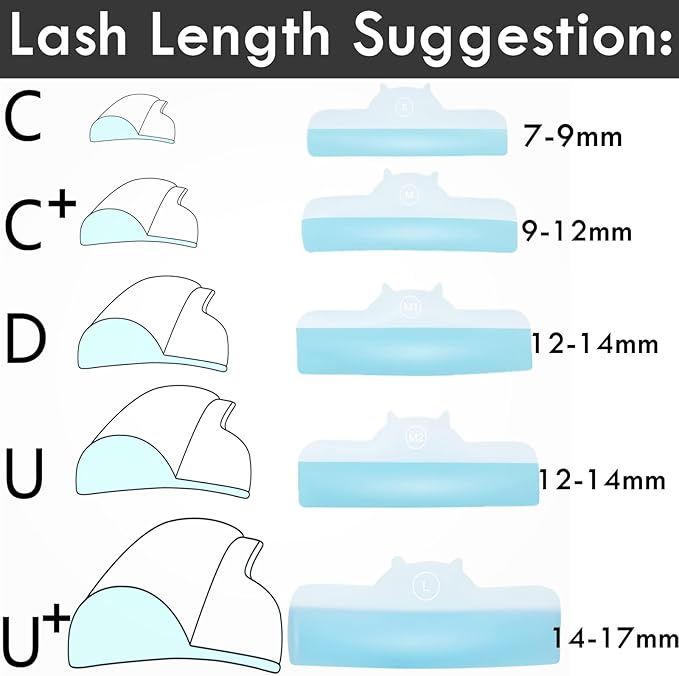Lash Lift Shields U Curl Eyelash Perm Rod 5 Size Korean Lifting Pads for Perm and Tint Soft Perming Rods Make Easier Lash Curling Round Lami Lamination Rollers Lift Lashes Up Like Lash Extension