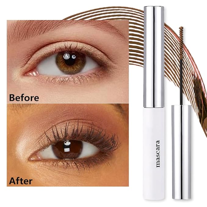 BINGBRUSH Colored Mascara for Eyelashes, Voluminous Colorful Mascara, Pink Purple Blue Green Red-Lengthening, Defining, Curling, Multiplying Formula (#11-Brown, 1 Count (Pack of 1))