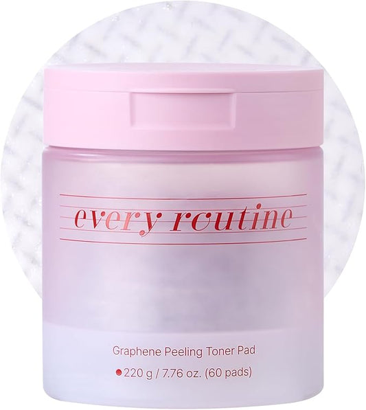Graphene Peeling Toner Pad – Gentle Daily Exfoliating Facial Toner Pads with Graphene Fiber, Pore-Clearing & Oil-Balancing for Smooth Skin (60 Pads / 220g)