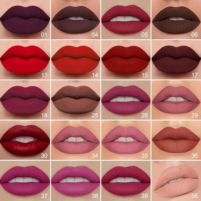 evpct 1Pcs Neutral Mauve Matte Lip Liner and Liquid Lipstick Stain Makeup Set for Women, Mauve Long Lasting Smudge Proof Lipstick labiales matte mate larga duracion listip 24 hours originales, 34#