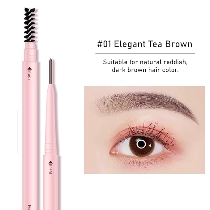 Eyebrow Pencils for Women,6Pack Micro Eyebrow Pencil Waterproof Smudgeproof,Ultra-Precise Tip Long-Lasting Brow Pencils for Natural Looking Eyebrows,Built-In Spoolie Brush,01 Elegant Tea Brown.