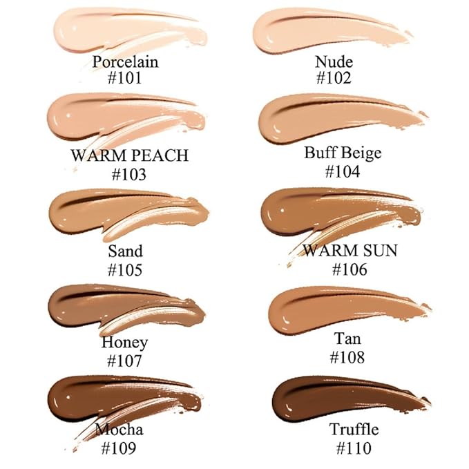 2Pack PHOERA Foundation,Full Coverage Foundation, Concealer Foundation Full Coverage Flawless New 30ml PHOERA 24HR Matte Oil Control Concealer(108 - Tan)