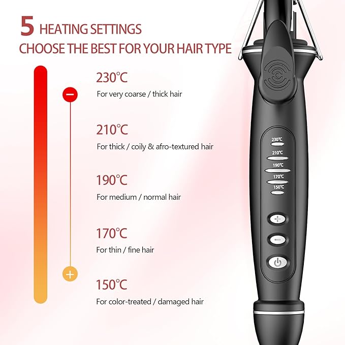 1/2 Inch Extra Long Barrel Curling Iron for Short & Long Hair, 0.5 Inch Ceramic Small Curling Iron with Auto Shut-Off, Dual Voltage Curler Suitable for Travel, Including Glove