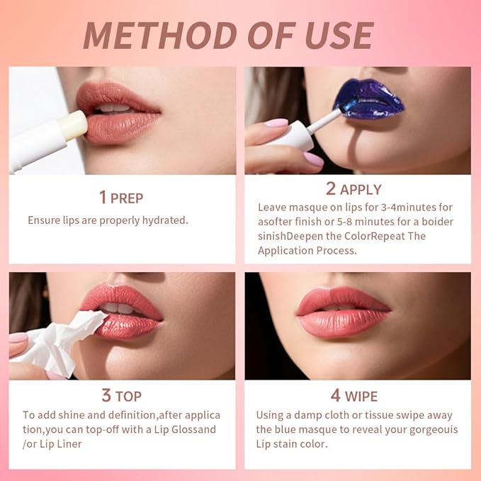 Matte Liquid Lip Gloss Peel Off Masque-Peel Off Lip Stain Tattoo, Long Lasting Waterproof Transfer-proof Lip Mask Lip Stain Peel Off Lip Gloss, Peel Off Lip Tint for Lip Makeup-Peach Petal 01#