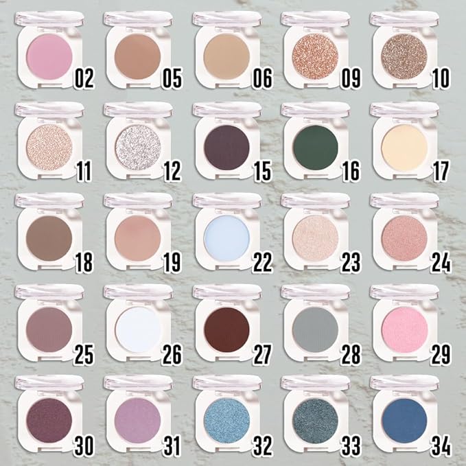 Smoky Gray Matte Single Eyeshadow, Lightweight Blendable Mini Eye Shadow for Older Women, Monochrome Eyeshadow Palette Makeup Pigmented Waterproof, Vegan & Cruelty-Free, 28