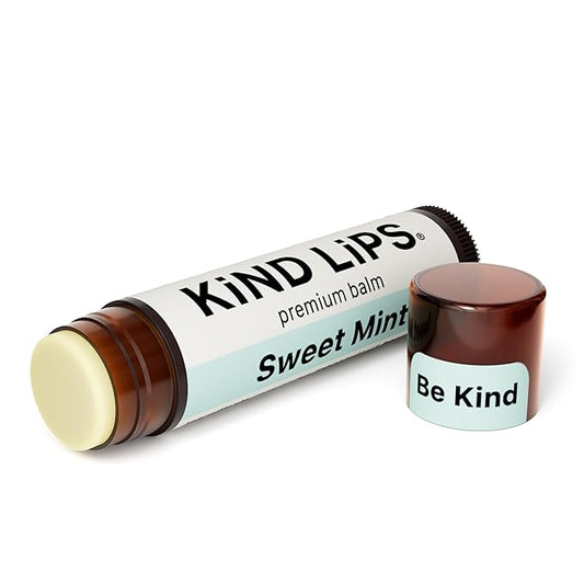 Kind Lips Organic Sweet Mint Lip Balm - Natural Hydrating Lip Moisturizer for Dry Lips, Gluten & Grain Free, Hydrating Lip Care, Made in USA, Small Business with Kindness Mission, Single Pack