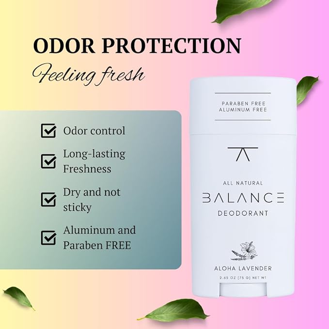 BALANCE All Natural Deodorant (Aloha Lavender) - for Women and Men