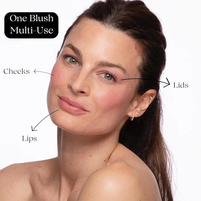 Epiclight Never Settle Radiant Cheek + Lip Blush - Cream Blush Multiuse 3 in 1 for Cheeks + Lips and Lids - Non-Toxic & Cruelty Free- Makeup + Skincare - Paraben & Sulfate-free (First Date)