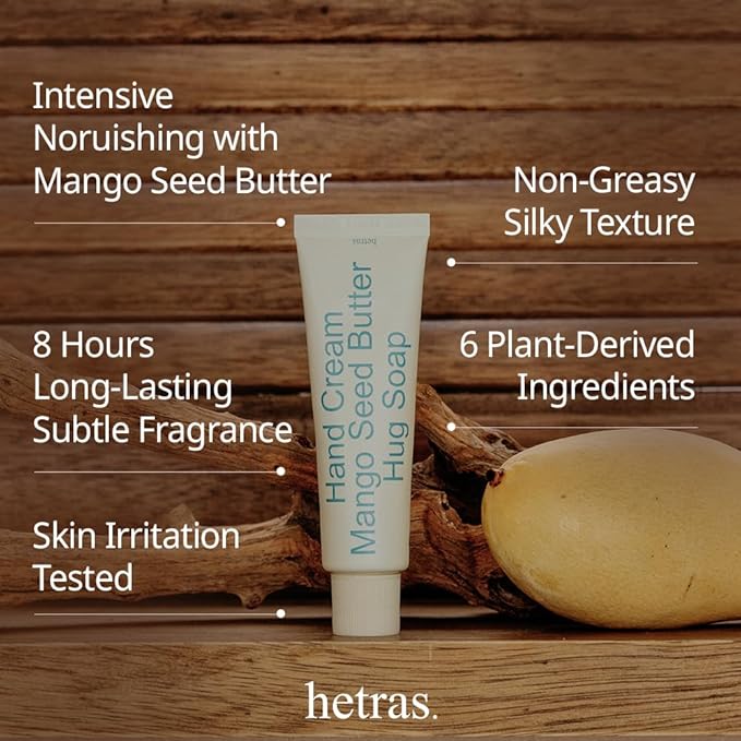 Perfume Hand Cream | Hug Soap - Pure and Clean Soap Scent | Korean Subtle Perfumed Hand Moisturizer with Mango Seed & Shea Butter | Hydrates, Nourishes & Softens Very Dry Skin, 1.69oz.