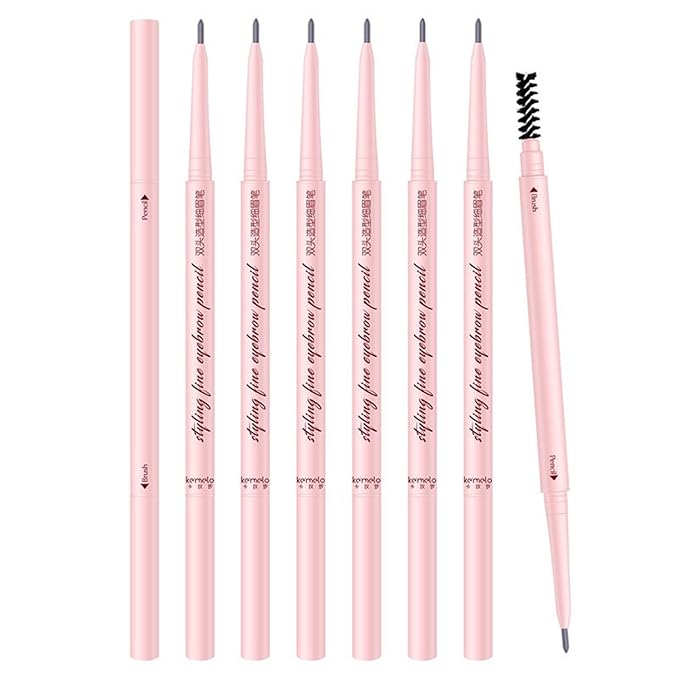 Eyebrow Pencils for Women,6Pack Micro Brow Pencil Waterproof Smudgeproof,Ultra-Precise Tip,Gray Eyebrow Pencil for Older Women,Built-In Spoolie Brush,05 Elegant Ash Gray.