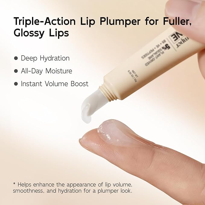 YouthVibe Hydrating Lip Primer & Plumper Gloss - 5% Volufiline™, Squalane, Shea Butter, Collagen, Peptide & PDRN - Plumping, Anti-Aging, Nourishing Lip Care for Smoother, Softer Lips