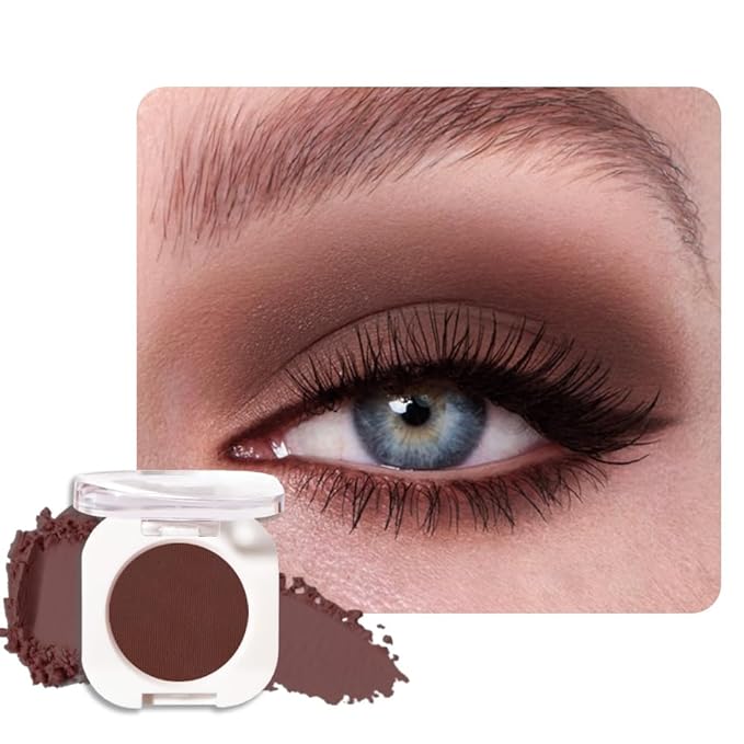 Single Matte Eye Shadow Palette Makeup, Coffee Matte Eyeshadow for Women, Monochrome Eye Shadow Makeup, Pigmented Waterproof Sombras Para Ojos, Vegan, Talc, Paraben & Cruelty Free, 27