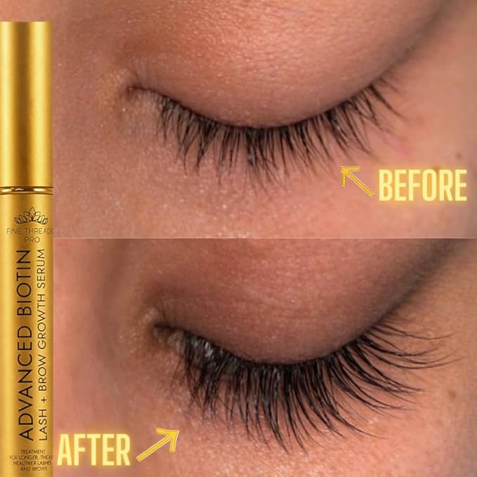 Advanced BIOTIN Eyelash Growth Serum for Longer, Fuller, Thicker Lashes & Eyebrows, Lash Serum for Eyelash Growth- Fast Results 2-4 weeks
