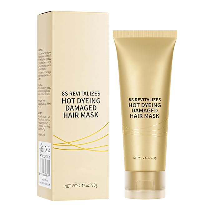 Hair Mask,8s Revitalizes Hot Dyeing Damaged Hair,Professional Keratin Treatment Instantly Snooths Frizz Daily Care Pern and Dye Repair Conditioner-70ml
