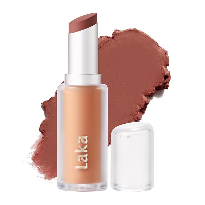 Laka Bulky Matte Lipstick 4g/0.14oz., Long Wear, Non-Drying Lip Stain Stick with High Pigmentation, Voluminous Lips, Vegan, K-Beauty (#408 Chilli Lock)