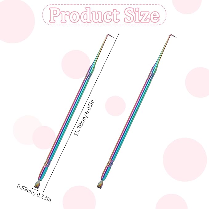 Stainless Steel Lash Lift Perm Tool Kit - 2 PCS Eyelash Tint Rods, Metal Dual-End Separator With Pointed Tips, Separating Comb, Perming Brush for Tinting Extensions Supplies