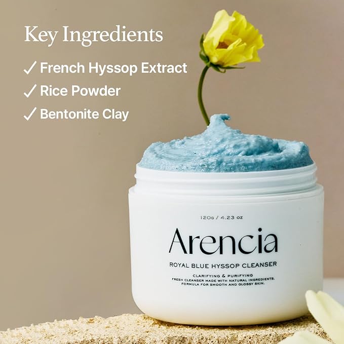 Hyssop Brightening & Deep-Cleansing Face Scrub & Exfoliator - for All Skin Types, Acne-Prone Skin & Blackheads (4.23oz)