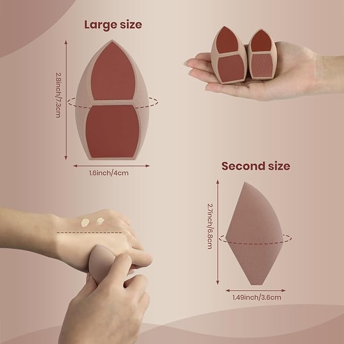 Honeycomb Film Makeup Sponge for Foundation, Reduces Liquid & Cream Waste, Soft and Latex Free, Skip the Pre-Wetting,Designed for Face & Foundation, 2PCS Beauty Makeup Blender Sponges