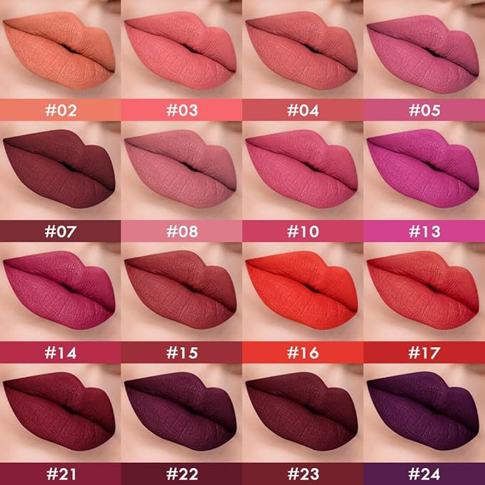 evpct 16Pcs Matte Liquid Lipstick Set