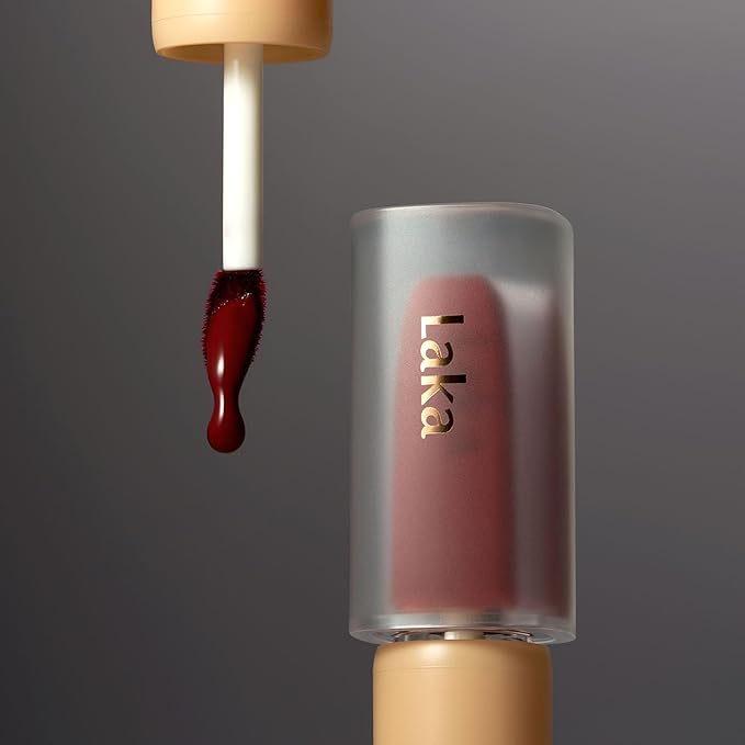 Laka Fruity Glam Tint, 4.5g/0.15 oz., Glowing Lip Stain with Wide Color Spectrum, Hydrating & Lightweight Texture, Long-Lasting Bold Stain, Non-Sticky, Vegan, K-Beauty (#104 Cherry)