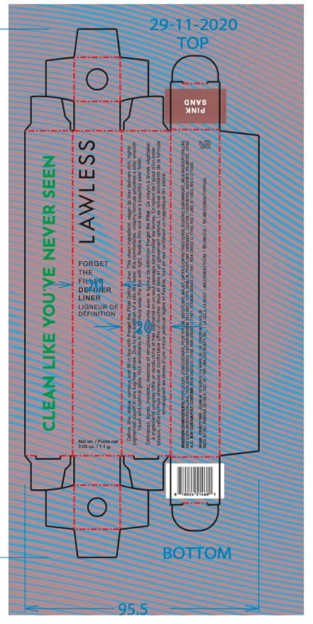 Lawless Forget the Filler Definer Liner - Pink Sand - Premium Lip Liner with Natural Ingredients to Provide a Smooth Look with a Satin Finish, Clean Makeup with Tug-Free Application - 0.04 oz