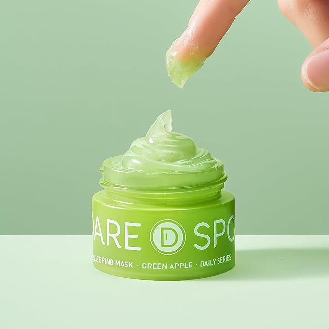 Sleeping Lip Mask Green Apple - Repair for Dry Cracked Lips, Softer, Smoother, Vitamin C Care, Nourish and Revitalize Your Lips Overnight, with Shea Butter - 0.42 Fl Oz