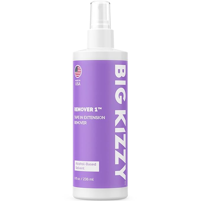 Big Kizzy Tape in Extension Remover Spray - Remover 1 (8oz) - Fastest and Easiest Tape In Remover - Compatible with all Human Hair Extension Tape