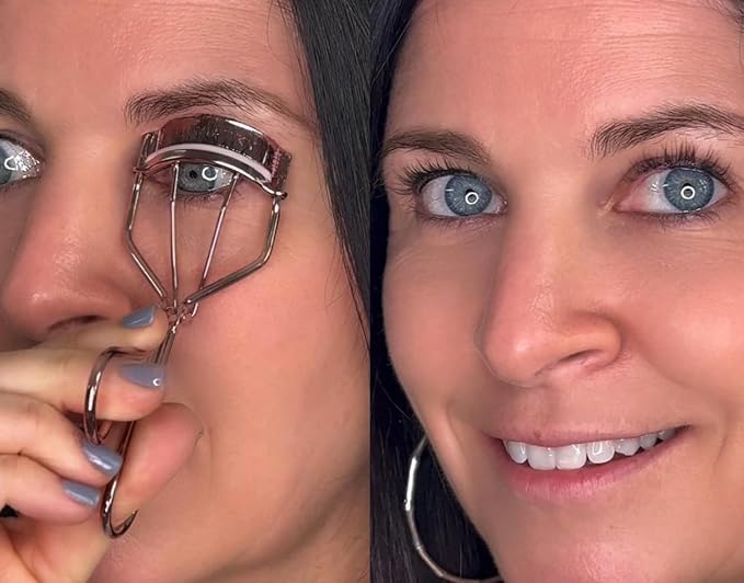 The Big Reveal Eyelash Curler for Hooded Eyes, Deep Set Eyes – Precision & Professional Eyelash Curler for Difficult Eye Shapes with Replacement Silicone Pad, Nickel Free