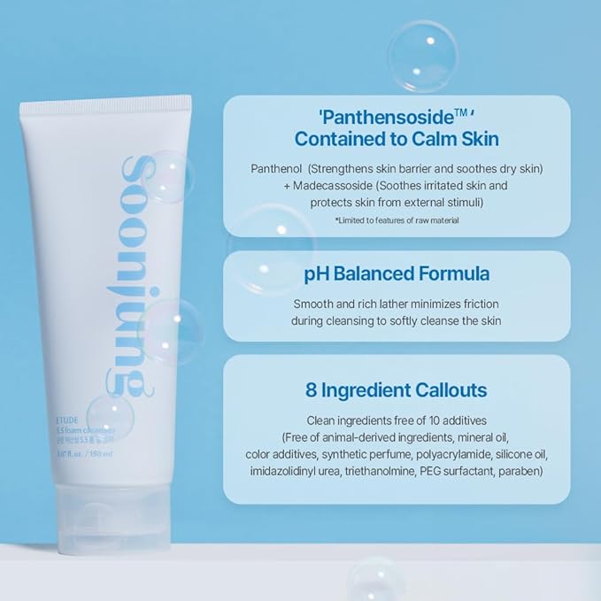 ETUDE SoonJung 5.5 Foam Cleanser (5.1 Fl Oz) + SoonJung pH5.5 Relief Toner (6.76 Fl Oz)