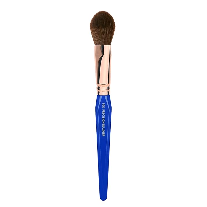 Bdellium Tools Professional Makeup Brush - Golden Triangle 960 Precision Blusher - With All Vegan and Soft Synthetic Fibers, For Applying Blush (Blue, 1pc)