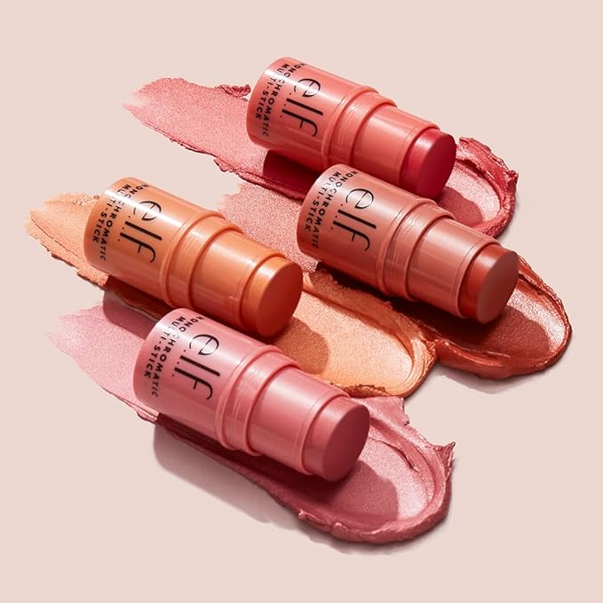 e.l.f. Monochromatic Multi Stick, Luxuriously Creamy & Blendable Color, For Eyes, Lips & Cheeks, Bronzed Cherry, 0.17 Oz (5g)