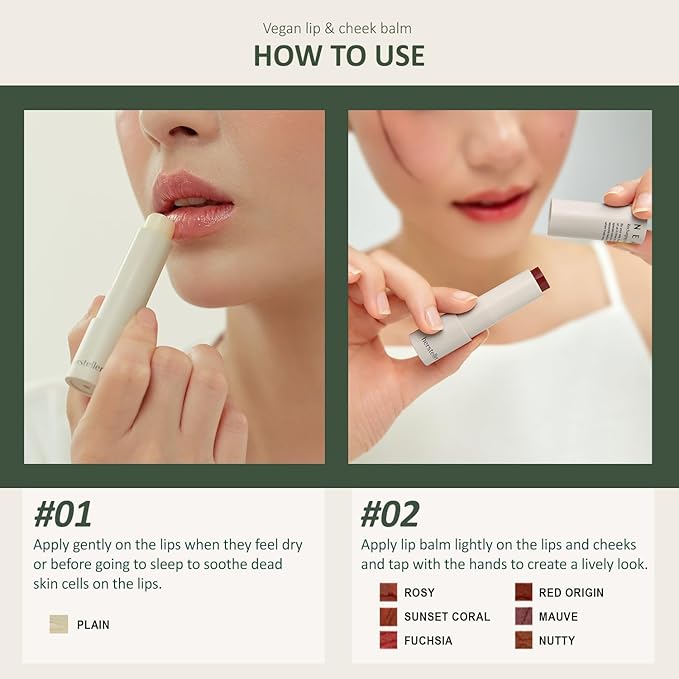 hersteller Nearby Recharging Lip Balm Vegan Butter Complex Intensive Moisturizing Treatment for Dry Lips and Cheek Natural Healthy Colors Fuchsia