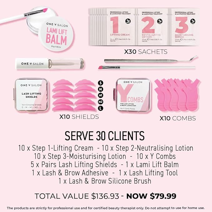 Brow Lamination and Lash Lift Professional Kit – Instant Lift for Lashes & Brows – Vegan, Long-Lasting, Complete Lash and Brow Lift Kit with Sachets, Tools, and Glue Balm