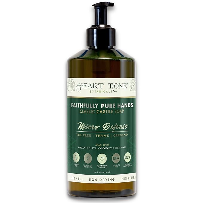 Liquid Castile Soap | Organic Olive and Coconut Oils | Non Drying Formula For All Skin Types | Naturally Fragranced Essential Oils (Tea Tree)