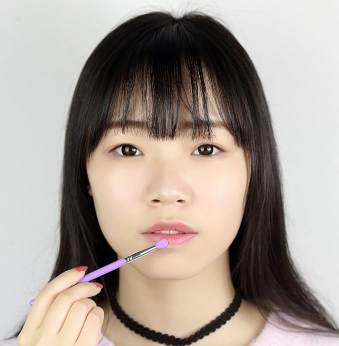 LORMAY 7 Pcs Silicone Brush Applicator Kit for UV Resin Epoxy Art Crafting and Cream Makeup Products (Purple)