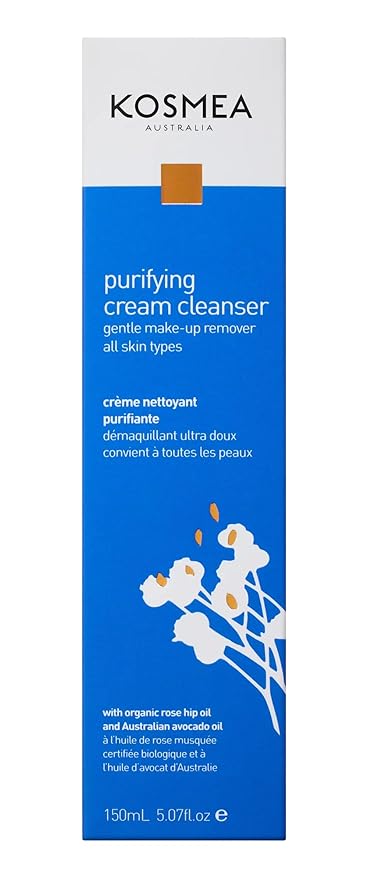 Purifying Cream Cleanser – Hydrating Face Wash for Dry, Sensitive or Normal Skin – Rosehip and Avocado Oil with Vitamins A, B, D – Non-Drying Daily Cleanser – 5.07 fl oz