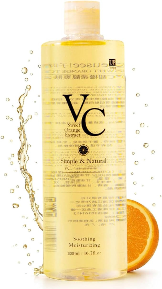 VC Toner,Moisturizing Face Toner Hydrating Facial Essences,Lightweight Face Moisturizer,Vitamin C & Sweet Orange Essence, Minimizes Pores & Soothes Dry Skin for All Types,300ml