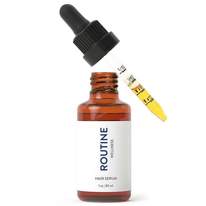 Routine Wellness Hair Treatment Serum for Thinning Hair - Plant-Based Rosemary, Tea Tree & Argan Oils Blend for Strength, Shine & Softer Hair - Clean Ingredients, All Hair Types - 30ml | Thickness, Men & Women