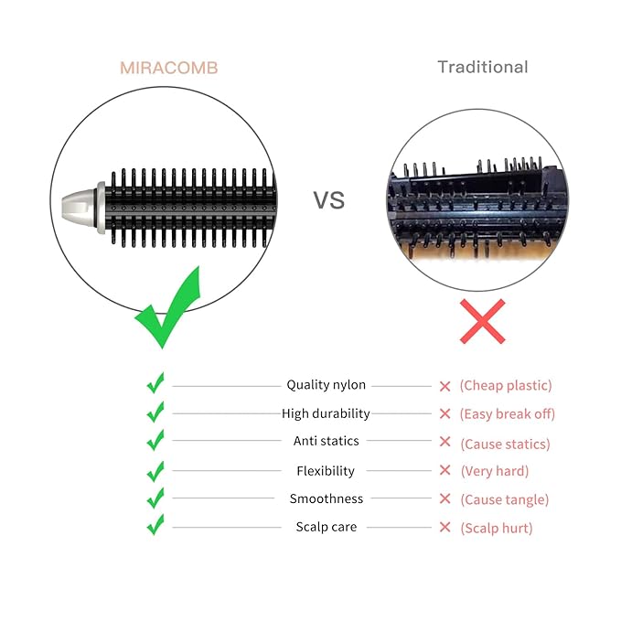 Hair Curler Straightening Brush Ceramic Tourmaline Cool Touch PRO Multi Styler with 5 Heat Adjustments 1 Inch Barrel Auto Shut Off, Pearl White (Package May Vary)