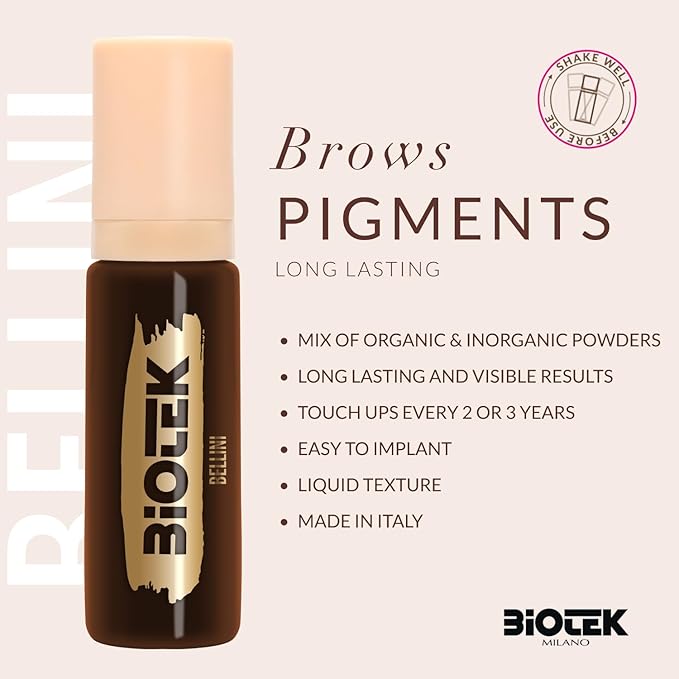 BIOTEK Brow Pigment Color for Long Lasting Makeup - Hybrid Long Lasting - Made in Italy (Bellini)