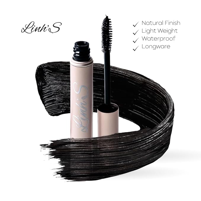 Linh’s | Growth Serum Mascara-Infused Ultra-Black washable for Longer, Voluminous Lashes – Smudge-Proof & Clump-Free | Growthing, Lengthening, Defining, Curling