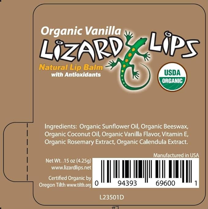 Lizard Lips USDA Certified Organic - Vanilla 4 Pack