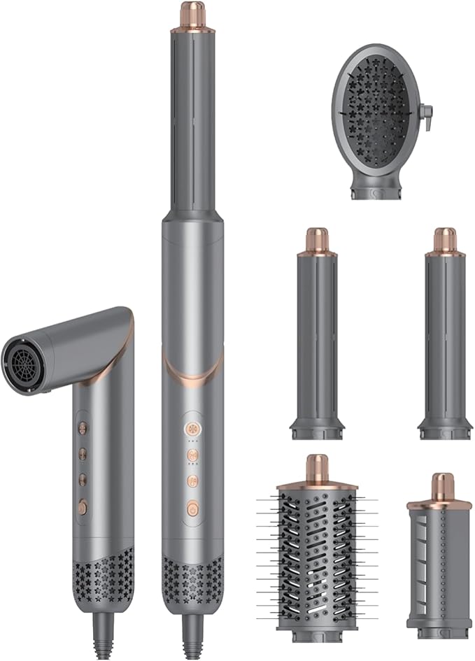5 in 1 Hair Dryer Brush Set Air Hair Styler Curling Negative Ionic Foldable Hot Air Hair Dryer Brush, Hair Styling Tool for Curling Waves Straightening Volume Blowout Styles